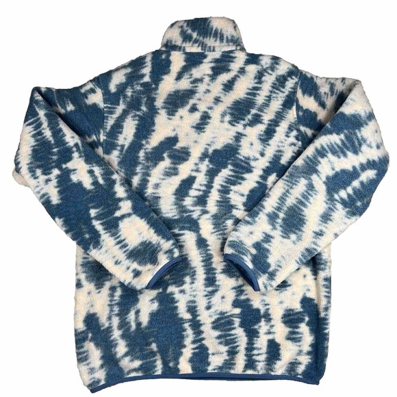 Patagonia Synchilla Snap-T Fleece Pullover Womens Small Tie Dye Wavy Blue - Picture 2 of 6